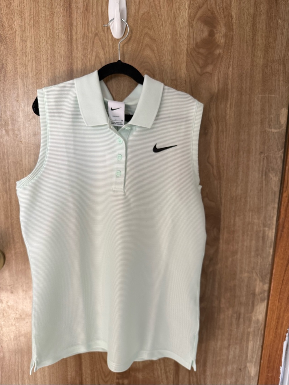 Nike Women’s Sleeveless Polo Tank in Mint Green with Black Swoosh